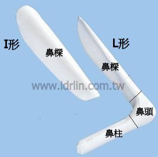 I形與L形人工鼻骨 I形與L形人工鼻模
